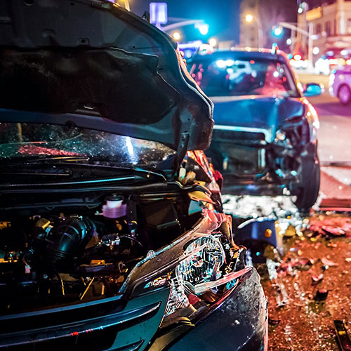 car crash with police