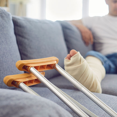 man broken leg